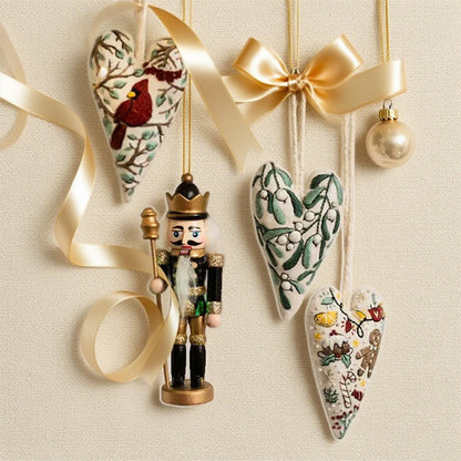 🩷Herzförmiges Handstickerei-Weihnachtsset