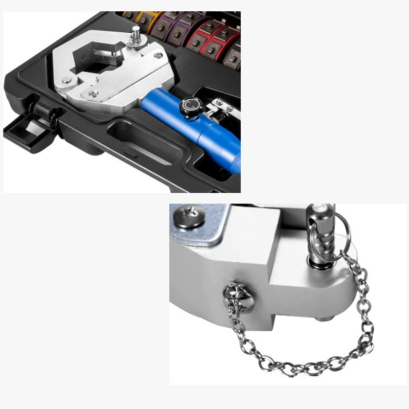 Hydraulisches Klimaanlagen-Schlauchpresswerkzeug-Set – Handpresswerkzeug-Set mit aufsteckbaren Matrizen für die Reparatur von Klimaanlagen-Schläuchen