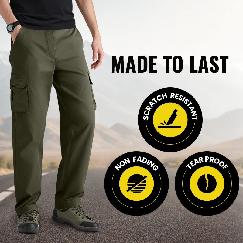 👖🏃 Herren-Cargohose mit mehreren Taschen – atmungsaktives Material und moderner Schnitt für Outdoor- oder Stadtaktivitäten 🏙️📦