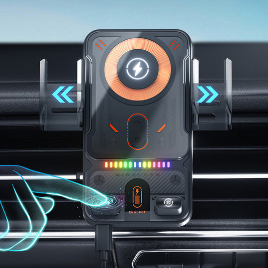 📱Intelligente 2-in-1 Auto-Drehbare Handyhalterung & Kabelloses Ladegerät⚡