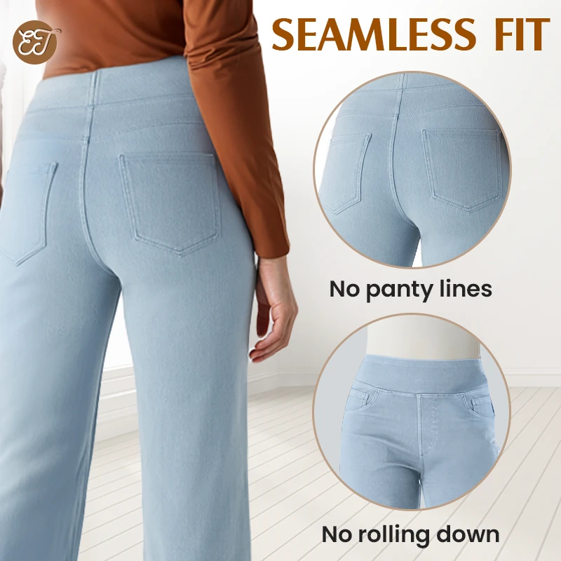 💖LAST-DAY-AKTION – 50 % RABATT 💖 Lässige Yoga-Hose mit weitem Bein für Damen mit hoher Taille und Stretch