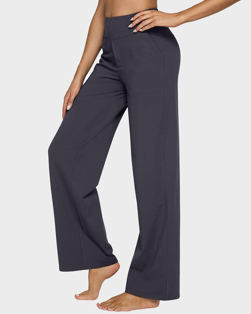 💖LAST-DAY-AKTION – 50 % RABATT 💖 Lässige Yoga-Hose mit weitem Bein für Damen mit hoher Taille und Stretch