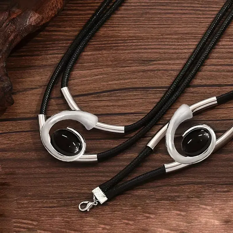 💥Heißer Verkauf✨🐌 Halsketten- und Armbandset im Vintage-Bohème-Stil