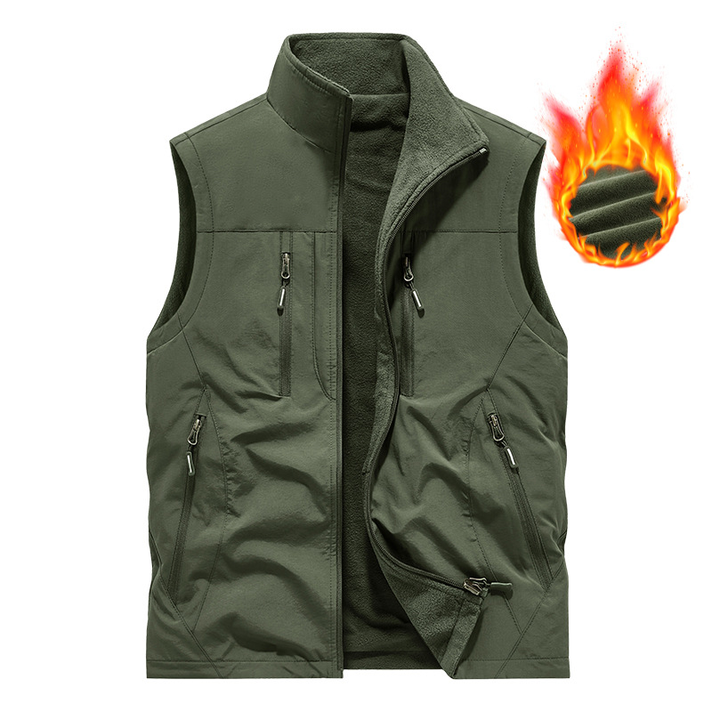 Ein Must-Have für Herbst und Winter🔥Herrenweste in Übergröße mit mehreren Taschen, wendbar, modisch und vielseitig