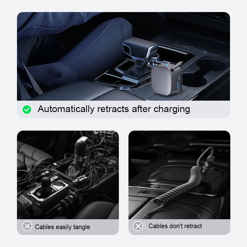 💡✨Kompakter ausziehbarer Auto-Ladegerät🔥