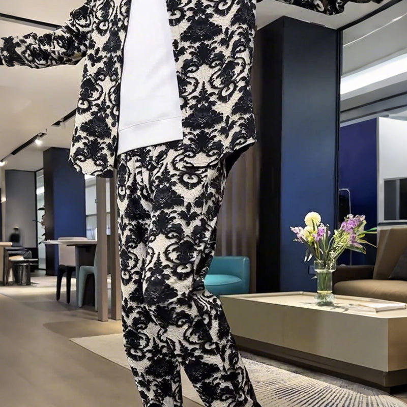 Herren-Set mit Blumenmuster: Jacke und Hose