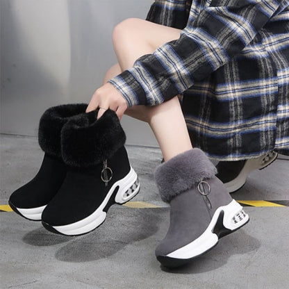 Plüschige, warme, höhenverstärkende Stiefeletten für Damen, ein Must-have für Herbst und Winter, modische, bequeme und vielseitige Schuhe🥰