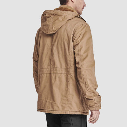 🔥 LETZTER TAG AKTION - 50 % RABATT 🔥 Herren-Winterkapuzenjacke aus Baumwolle mit Militärstil und Kordelzug - Komfort und Stil vereint