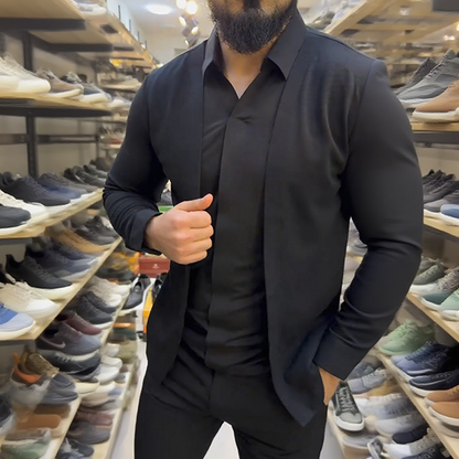 🔥Ausgewählte Herrenmode 50 % Rabatt🔥Herren Hemd in Layering-Optik