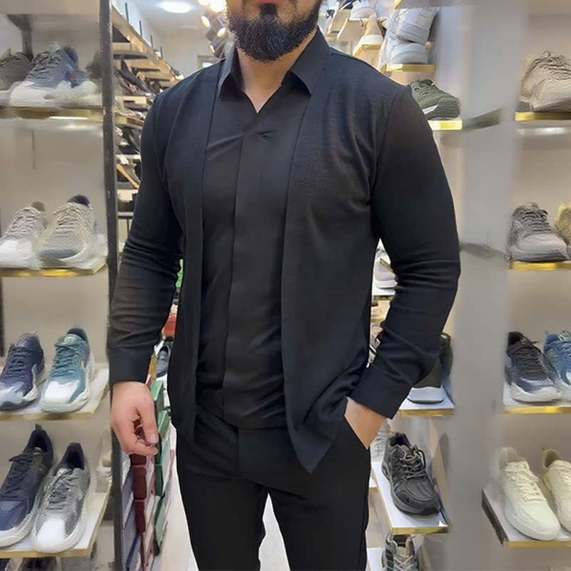 🔥Ausgewählte Herrenmode 50 % Rabatt🔥Herren Hemd in Layering-Optik