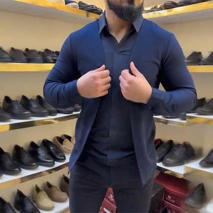 🔥Ausgewählte Herrenmode 50 % Rabatt🔥Herren Hemd in Layering-Optik