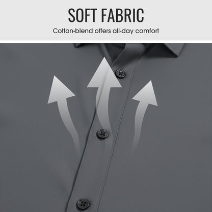 🔥 🔥Einfarbiges, vielseitiges Langarmhemd mit Stehkragen für Herren