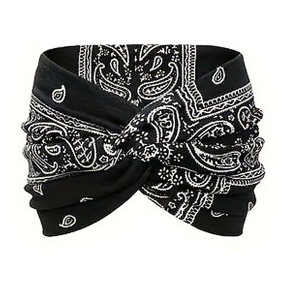 💥 Elastisches, breites Stirnband im Retro-Bohème-Stil für Damen, das gekreuzte Stirnband ist schön und praktisch