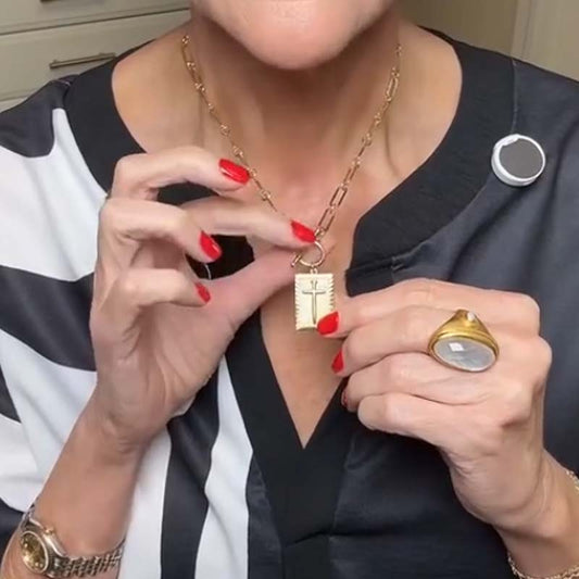 Cross Pendant Paperclip Chain Necklace