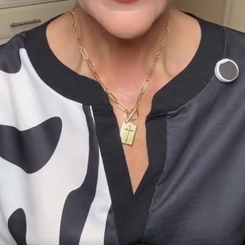 Cross Pendant Paperclip Chain Necklace