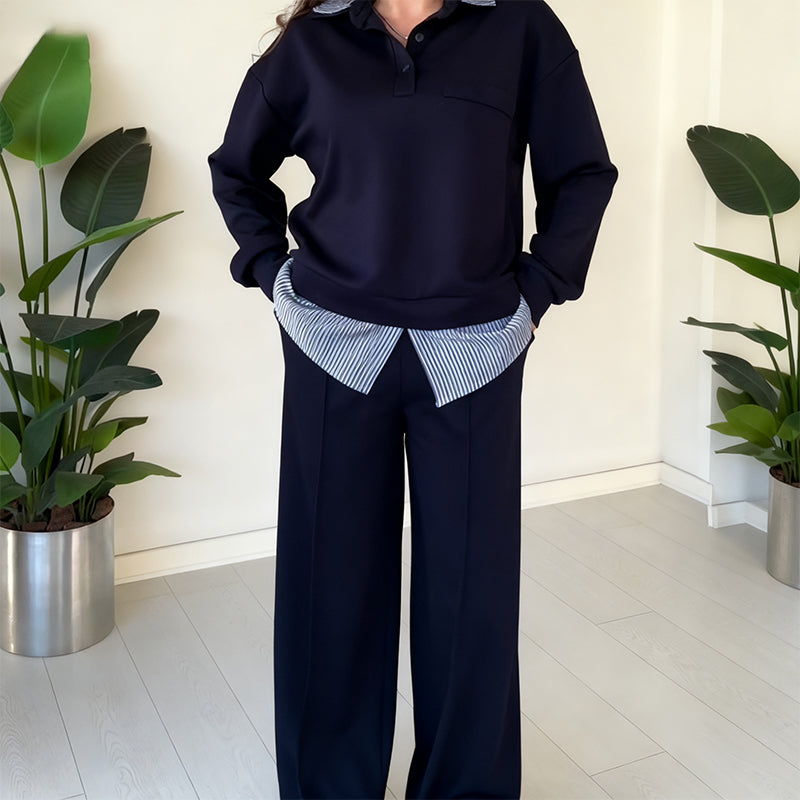 🎁Begrüßen Sie Weihnachten mit 50 % Rabatt💥2-teiliges Set aus langärmeligem Oberteil und Hose für Damen