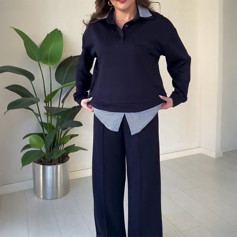 🎁Begrüßen Sie Weihnachten mit 50 % Rabatt💥2-teiliges Set aus langärmeligem Oberteil und Hose für Damen