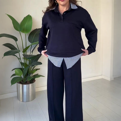 🎁Begrüßen Sie Weihnachten mit 50 % Rabatt💥2-teiliges Set aus langärmeligem Oberteil und Hose für Damen