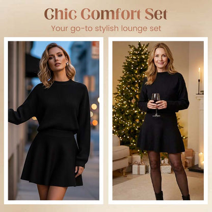 ✨✨Begrenzter Vorrat verfügbar, nicht verpassen!🌸Damen-Minikleid aus Strick mit Stehkragen und A-Linien-Schnitt👗