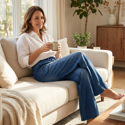 📢🎉50%Rabatt!!!🛍️🥰Damen-Jeans mit weitem Bein und Kordelzug in der Taille