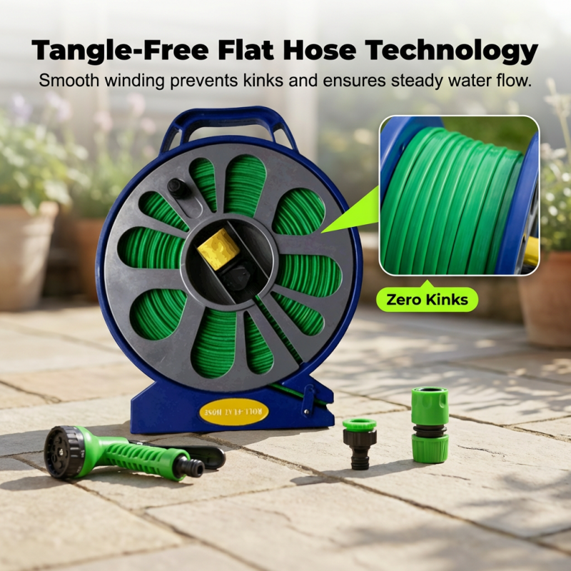 Retractable Garden Hose Reel with Spray Nozzle