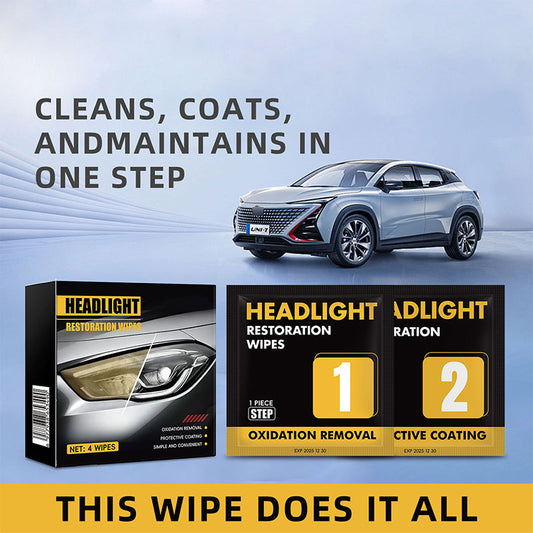 📢📢Buy 5 get 5 free⏰2-Step Car Headlight Restoration Wipe Kit🚗💡✨