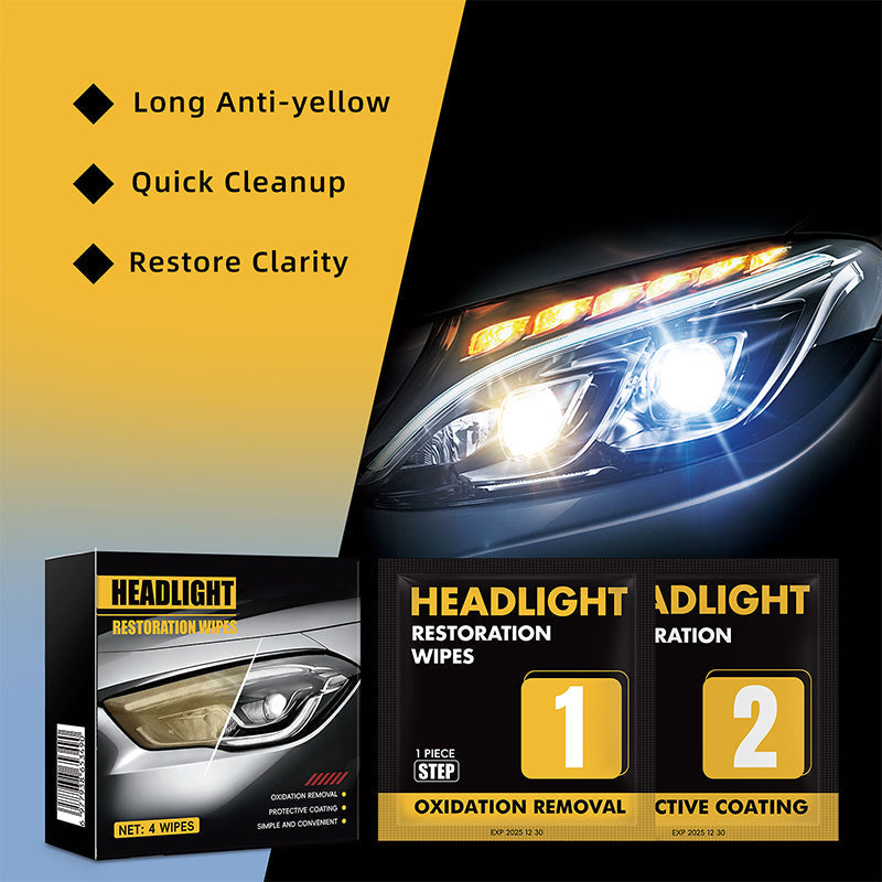 📢📢Buy 5 get 5 free⏰2-Step Car Headlight Restoration Wipe Kit🚗💡✨