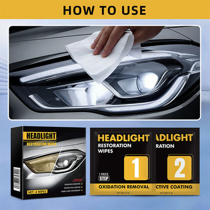 📢📢Buy 5 get 5 free⏰2-Step Car Headlight Restoration Wipe Kit🚗💡✨