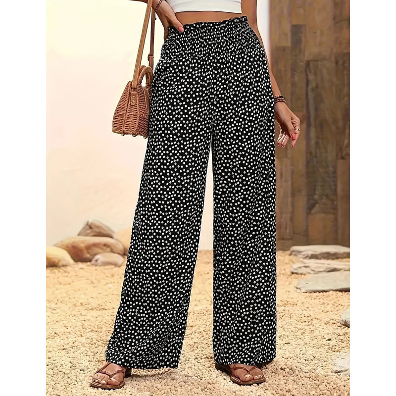 👗⏰ 50% RABATT – Damen-Hose mit gerafftem Hohem Bund & weitem Bein 🌿💨 luftig, elegant, Oversize-Style für Büro & Freizeit – schnell sichern!