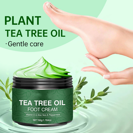 Fußmasken-Creme mit Teebaumöl 🦶 — Aloe für intensive Feuchtigkeit, Vitamin E zur Reparatur rissiger Haut: Genießen Sie eine Fußpflege in Spa-Qualität für zu Hause 🧴