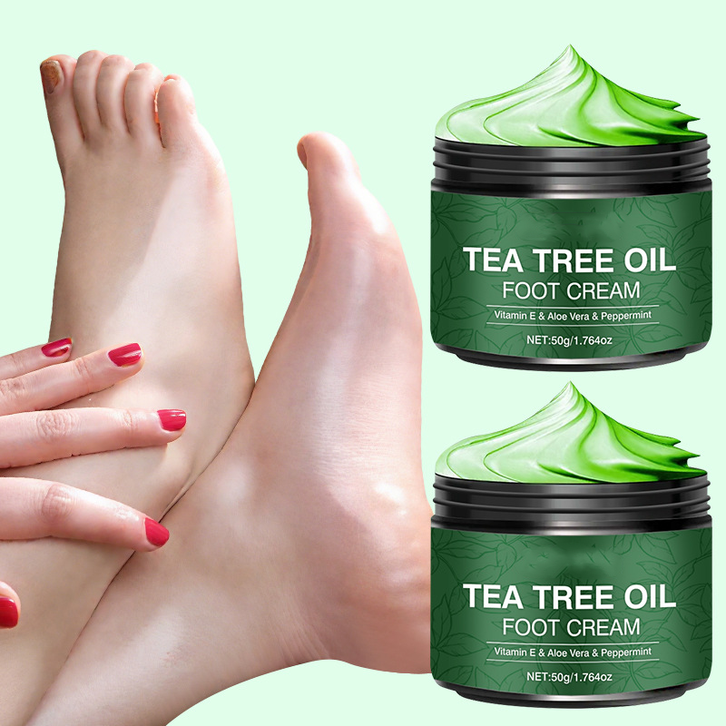 Fußmasken-Creme mit Teebaumöl 🦶 — Aloe für intensive Feuchtigkeit, Vitamin E zur Reparatur rissiger Haut: Genießen Sie eine Fußpflege in Spa-Qualität für zu Hause 🧴