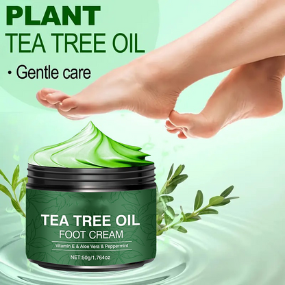 Fußmasken-Creme mit Teebaumöl 🦶 — Aloe für intensive Feuchtigkeit, Vitamin E zur Reparatur rissiger Haut: Genießen Sie eine Fußpflege in Spa-Qualität für zu Hause 🧴
