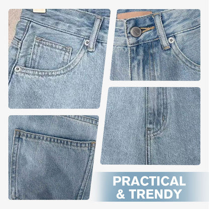 Women's High-Waist Loose Fit Denim Shorts