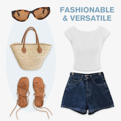 Women's High-Waist Loose Fit Denim Shorts