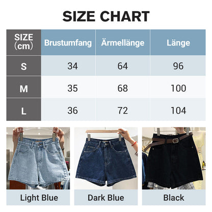 Women's High-Waist Loose Fit Denim Shorts