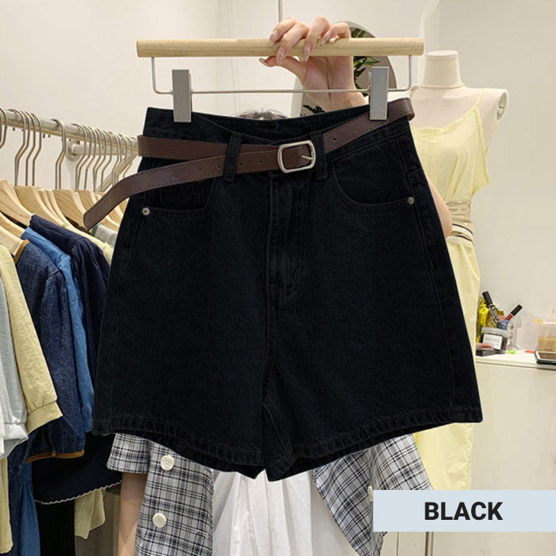 Women's High-Waist Loose Fit Denim Shorts