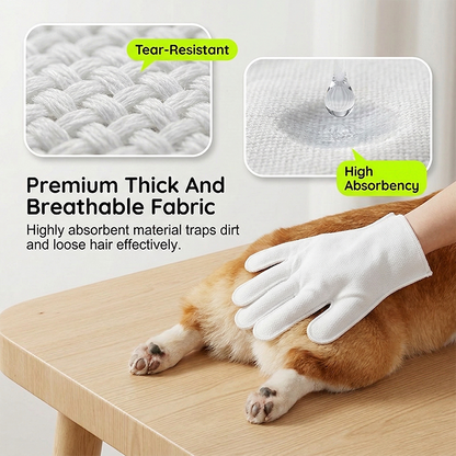 Hypoallergenic Pet Grooming Glove Wipes