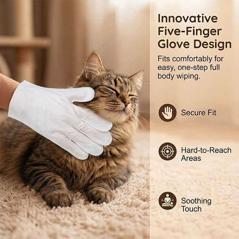 Hypoallergenic Pet Grooming Glove Wipes