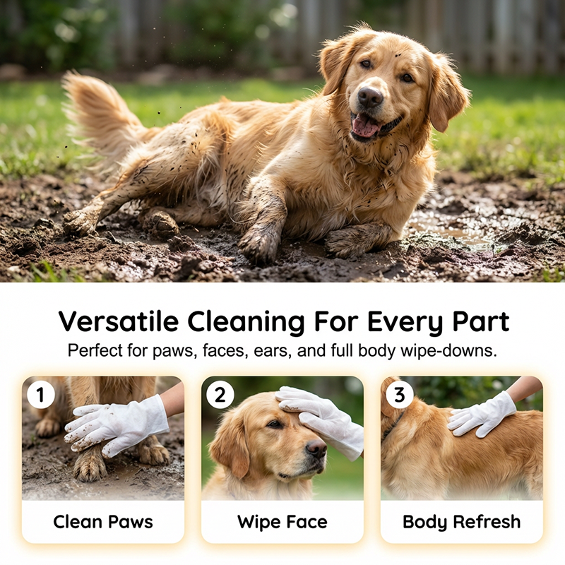 Hypoallergenic Pet Grooming Glove Wipes
