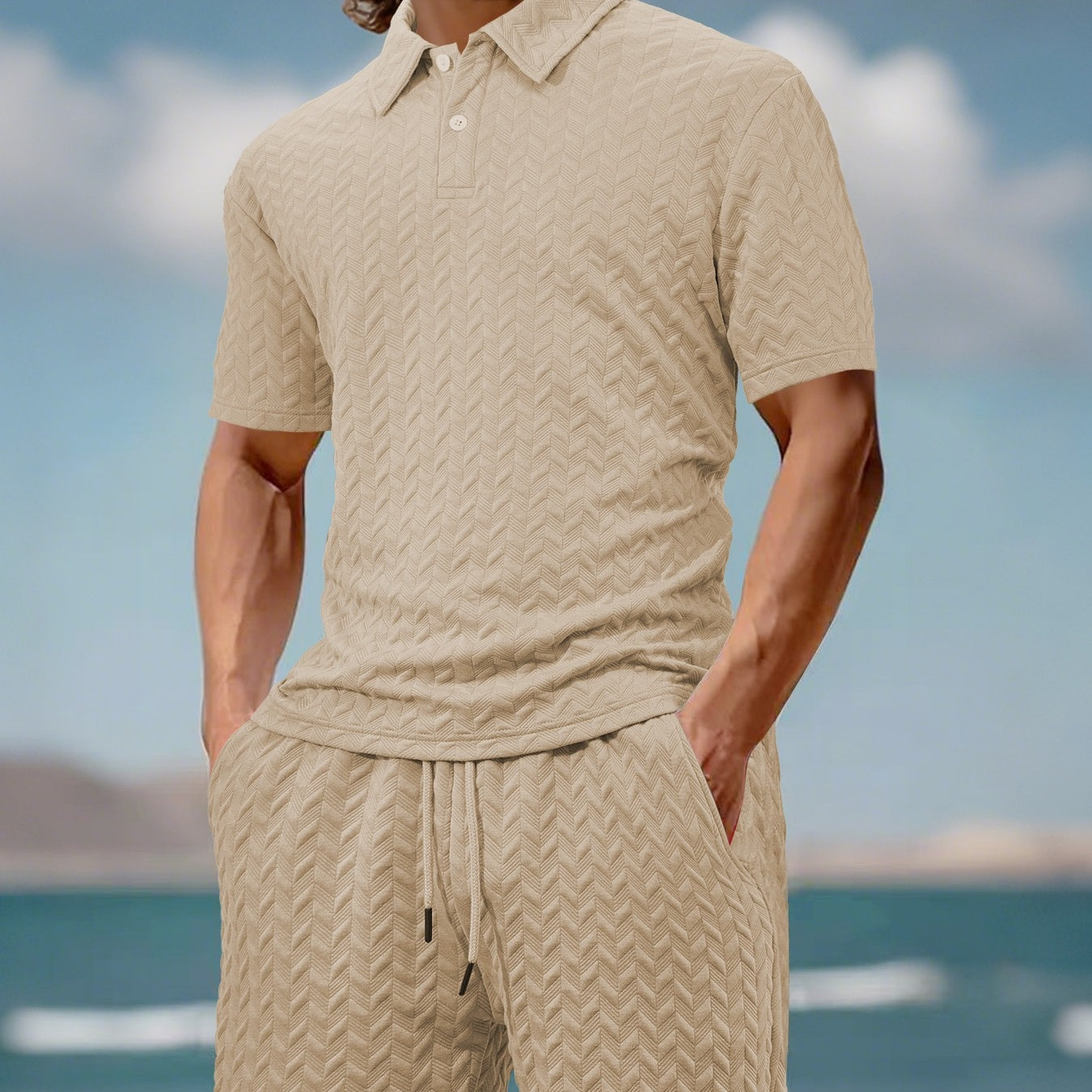 Men's Casual Shirt & Shorts 2-Piece Set
