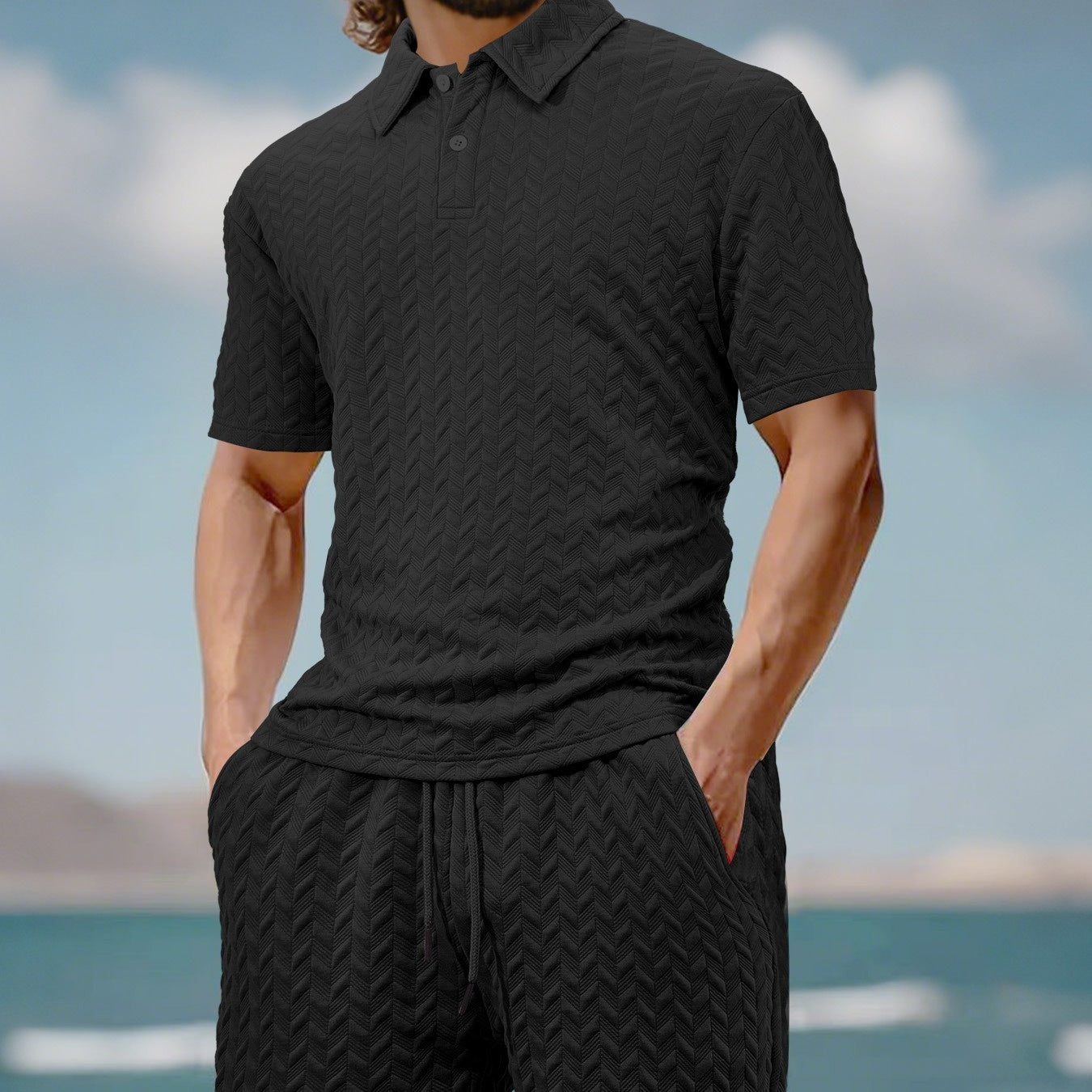 Men's Casual Shirt & Shorts 2-Piece Set
