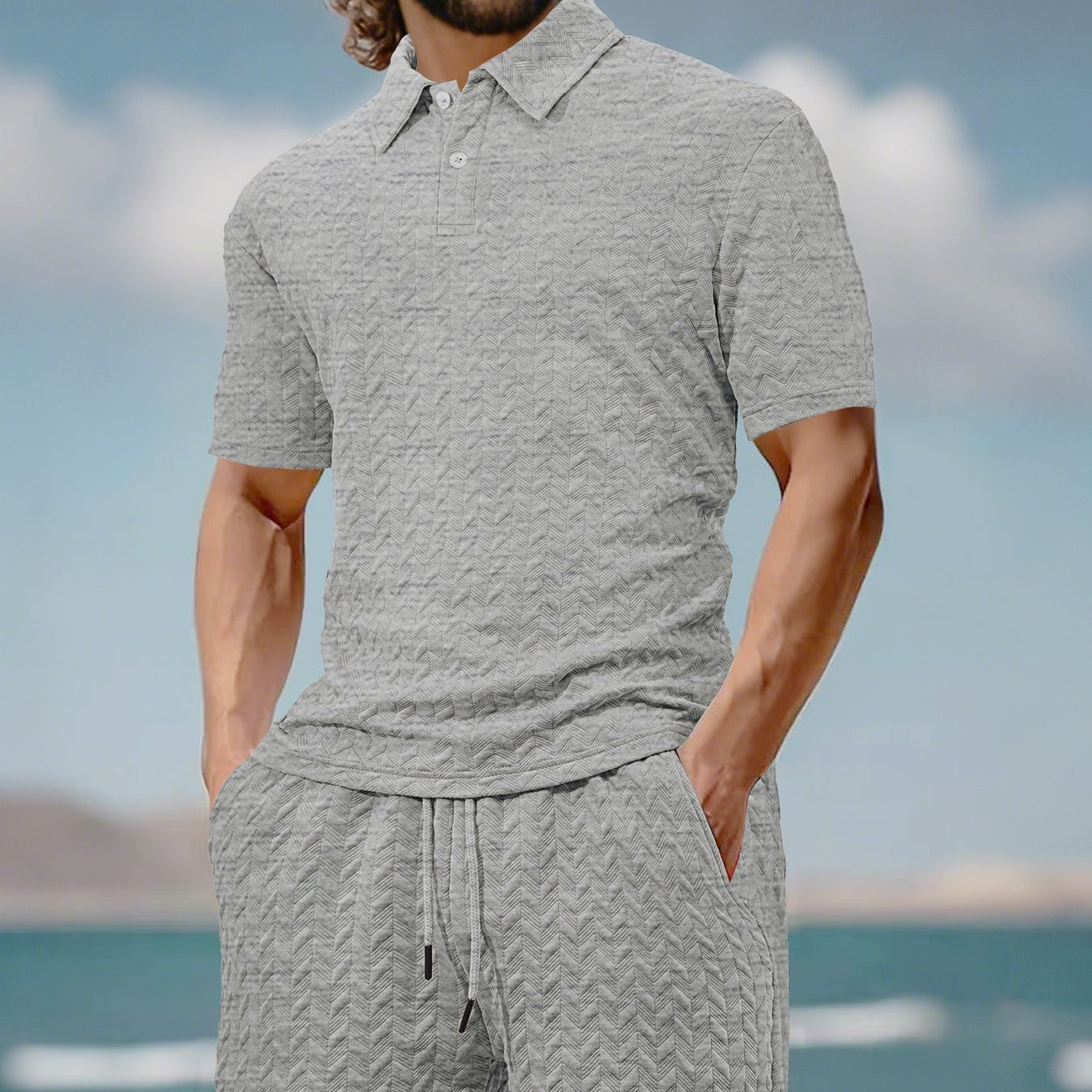 Men's Casual Shirt & Shorts 2-Piece Set