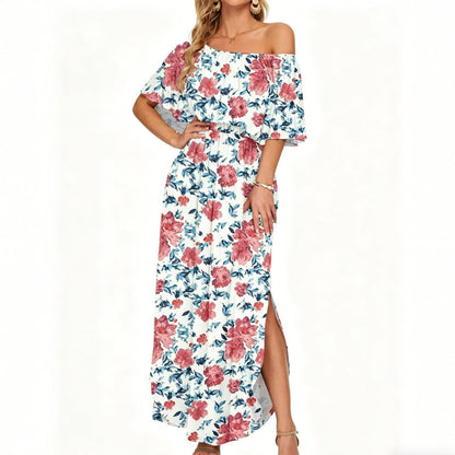 🌺 LIMITIERT: 50% RABATT! 🔥 Boho Off-Shoulder Maxikleid mit Schlitz & Taschen – Leicht, Weiblich & Perfekt für den Alltag 👗
