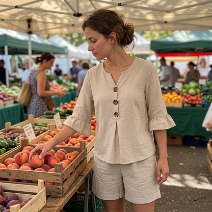 ✨Zweiteiliges Freizeitoutfit aus Baumwolle für Damen
