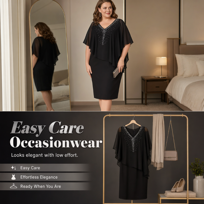 ⌛Zeitlich begrenztes Angebot – Elegantes Abendkleid mit V-Ausschnitt für Damen