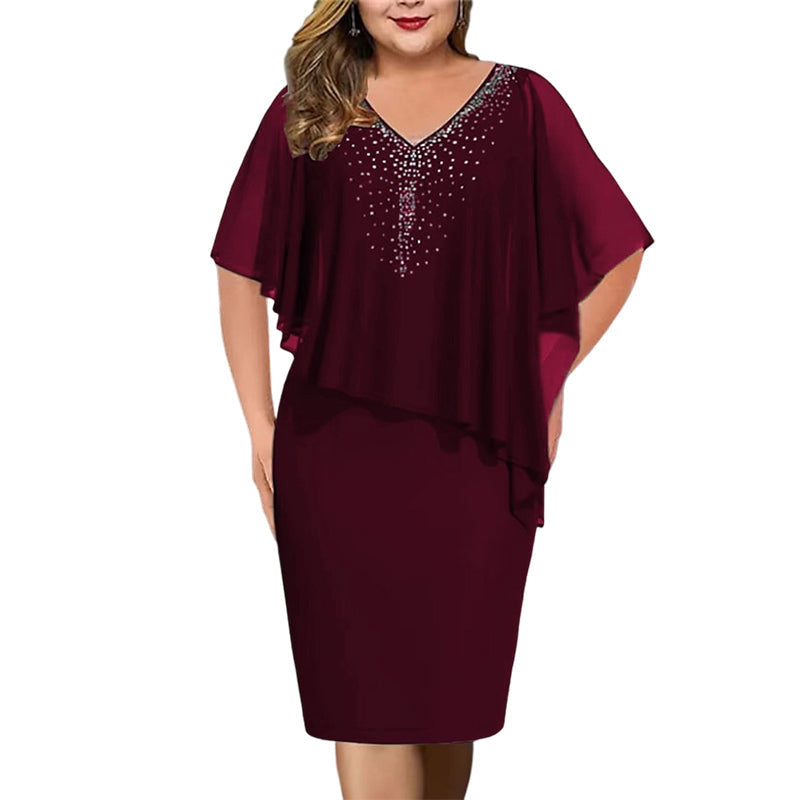 ⌛Zeitlich begrenztes Angebot – Elegantes Abendkleid mit V-Ausschnitt für Damen