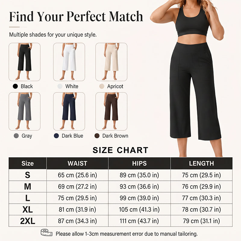 Damen Hochbund Stretch-Caprihose