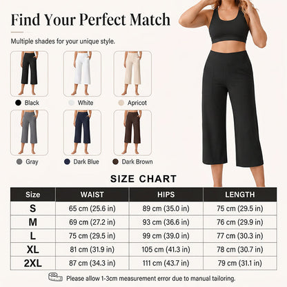 Damen Hochbund Stretch-Caprihose