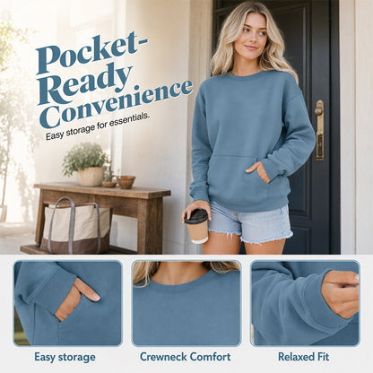 Damen Lässiges Oversized Rundhals-Sweatshirt