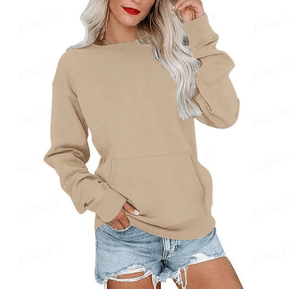 Damen Lässiges Oversized Rundhals-Sweatshirt